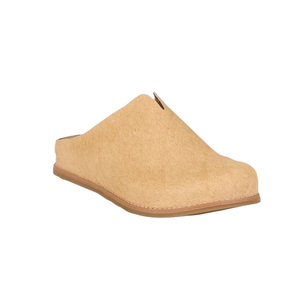 Tony Lama Atrani Hair On Cowhide Clogs Women's 8B Tan NWOT Leather Slides PL260